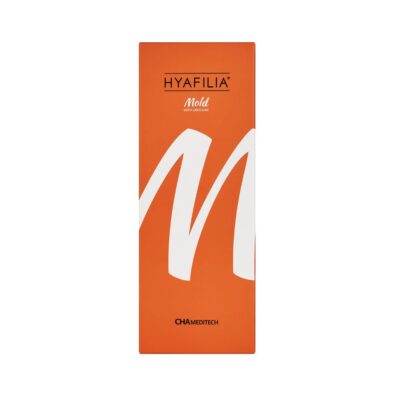 Hyafilia Mold Plus with Lidocaine dermal filler box – premium medium-density hybrid HA filler for lips, cheeks, nose, and facial contour enhancement.