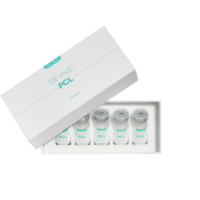 Revive PCL Collagen Stimulator vials – advanced PCL and Sodium Hyaluronate skin rejuvenation solution for collagen stimulation, pore refinement, and hydration.