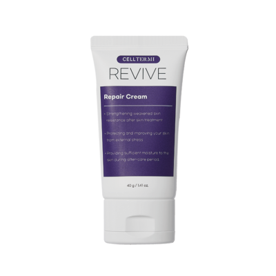 Revive Repair Cream jar – advanced growth factor moisturiser that calms, repairs, and hydrates post-treatment skin for faster recovery and radiant results.