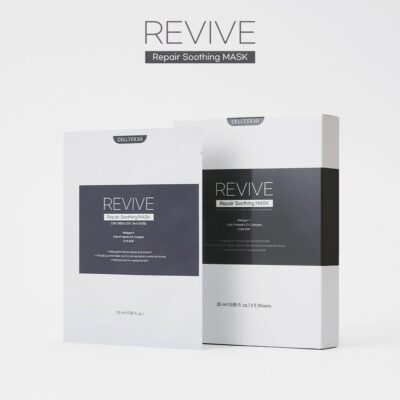 Revive NX Exosome Sheet Masks box – exosome and Nidogen-1 infused Tencel masks for post-microneedling recovery, hydration, and intelligent skin repair.