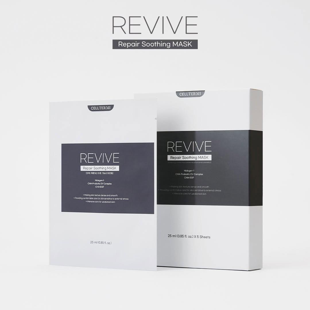 Revive NX Exosome Sheet Masks box – exosome and Nidogen-1 infused Tencel masks for post-microneedling recovery, hydration, and intelligent skin repair.