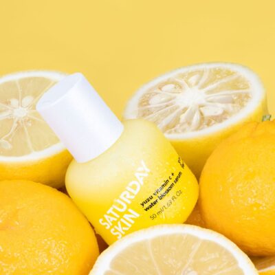 Saturday Skin Yuzu Vitamin C + Water Blossom Serum 50ml bottle – antioxidant-rich brightening serum with yuzu extract for radiant, hydrated skin.